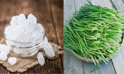 Lá hẹ đường phèn trị ho sổ mũi hiệu quả